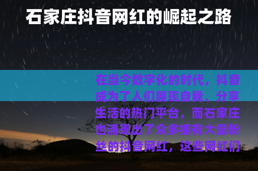 石家庄抖音网红的崛起之路