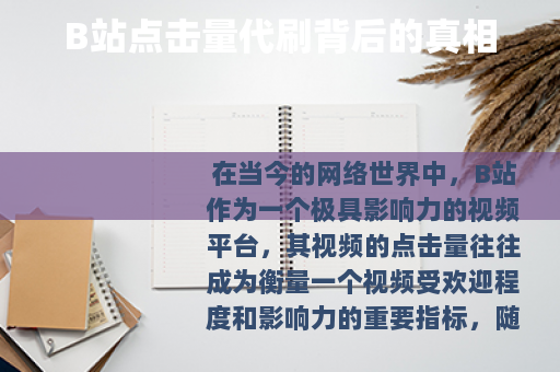 B站点击量代刷背后的真相