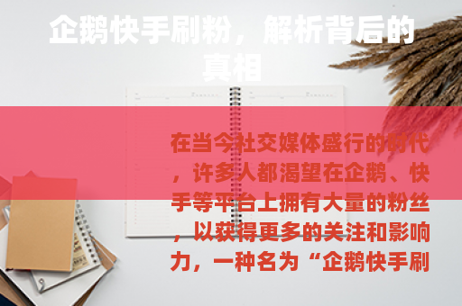 企鹅快手刷粉，解析背后的真相