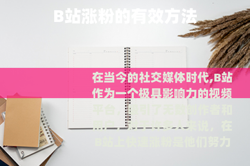 B站涨粉的有效方法