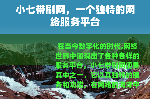 小七带刷网，一个独特的网络服务平台