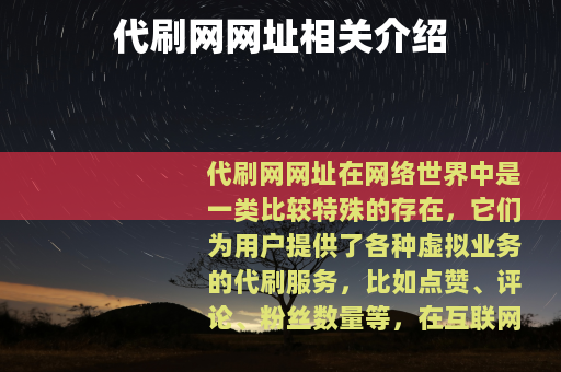 代刷网网址相关介绍