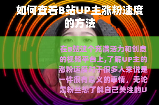 如何查看B站UP主涨粉速度的方法