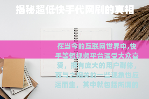 揭秘超低快手代网刷的真相