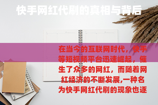 快手网红代刷的真相与背后