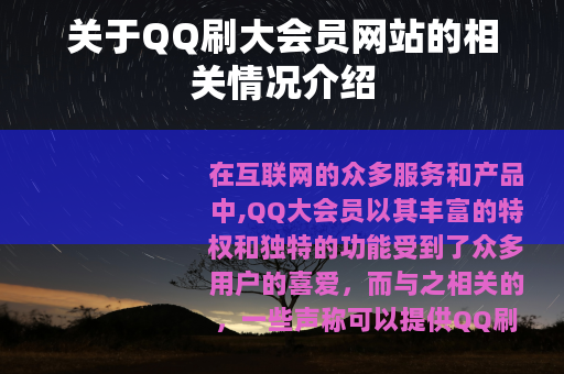 关于QQ刷大会员网站的相关情况介绍
