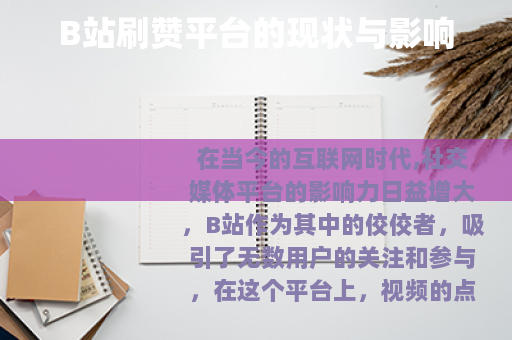 B站刷赞平台的现状与影响