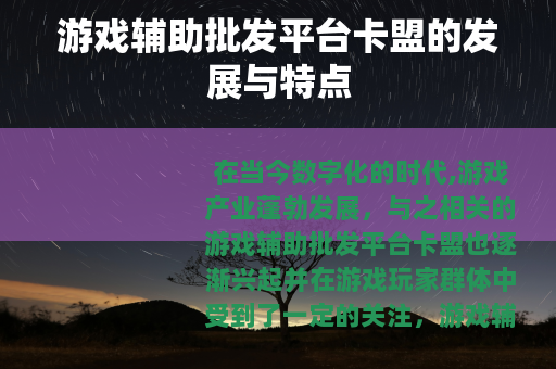 游戏辅助批发平台卡盟的发展与特点