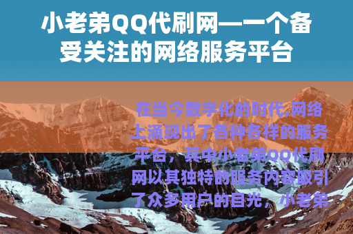 小老弟QQ代刷网—一个备受关注的网络服务平台
