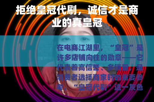 拒绝皇冠代刷，诚信才是商业的真皇冠