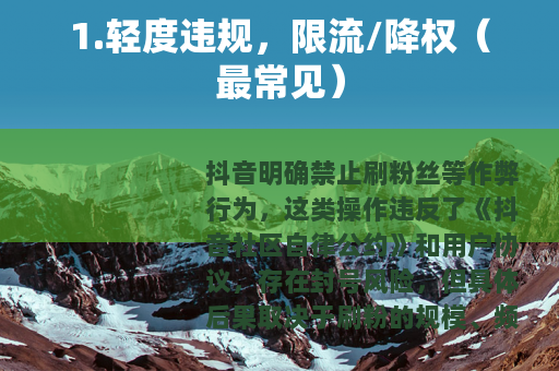 1.轻度违规，限流/降权（最常见）