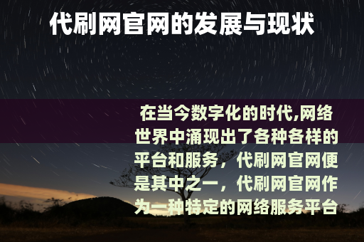 代刷网官网的发展与现状