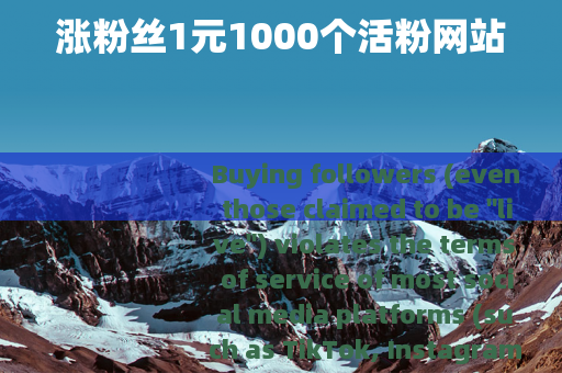 涨粉丝1元1000个活粉网站