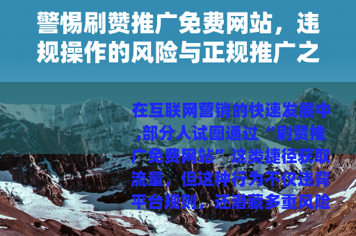 警惕刷赞推广免费网站，违规操作的风险与正规推广之道