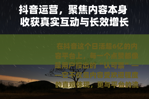 抖音运营，聚焦内容本身 收获真实互动与长效增长