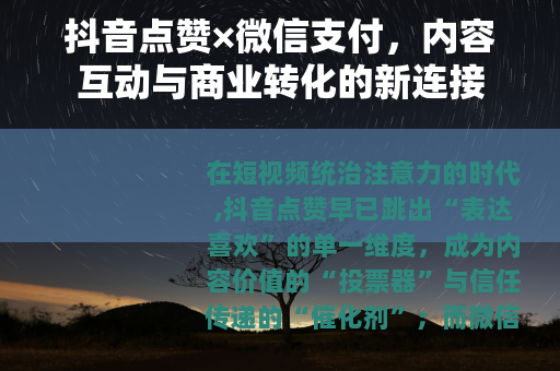 抖音点赞×微信支付，内容互动与商业转化的新连接