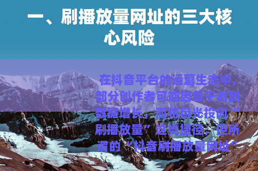 一、刷播放量网址的三大核心风险