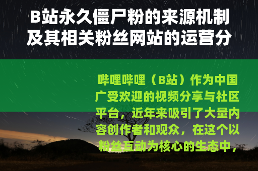 B站永久僵尸粉的来源机制及其相关粉丝网站的运营分析