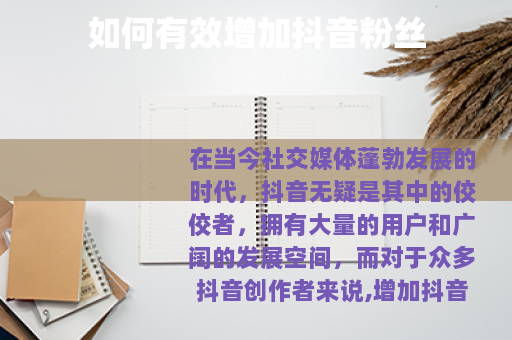 如何有效增加抖音粉丝