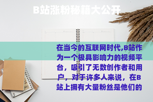 B站涨粉秘籍大公开