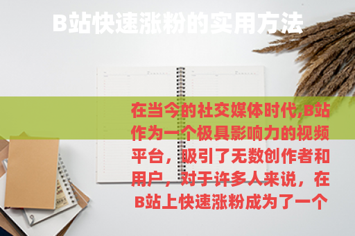 B站快速涨粉的实用方法